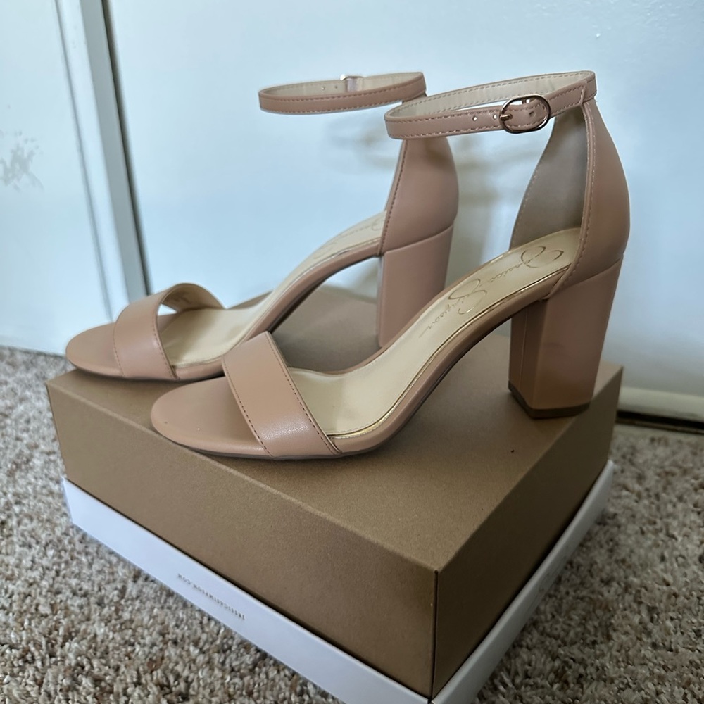 Jessica Simpson Nude Block Heel Sandals
